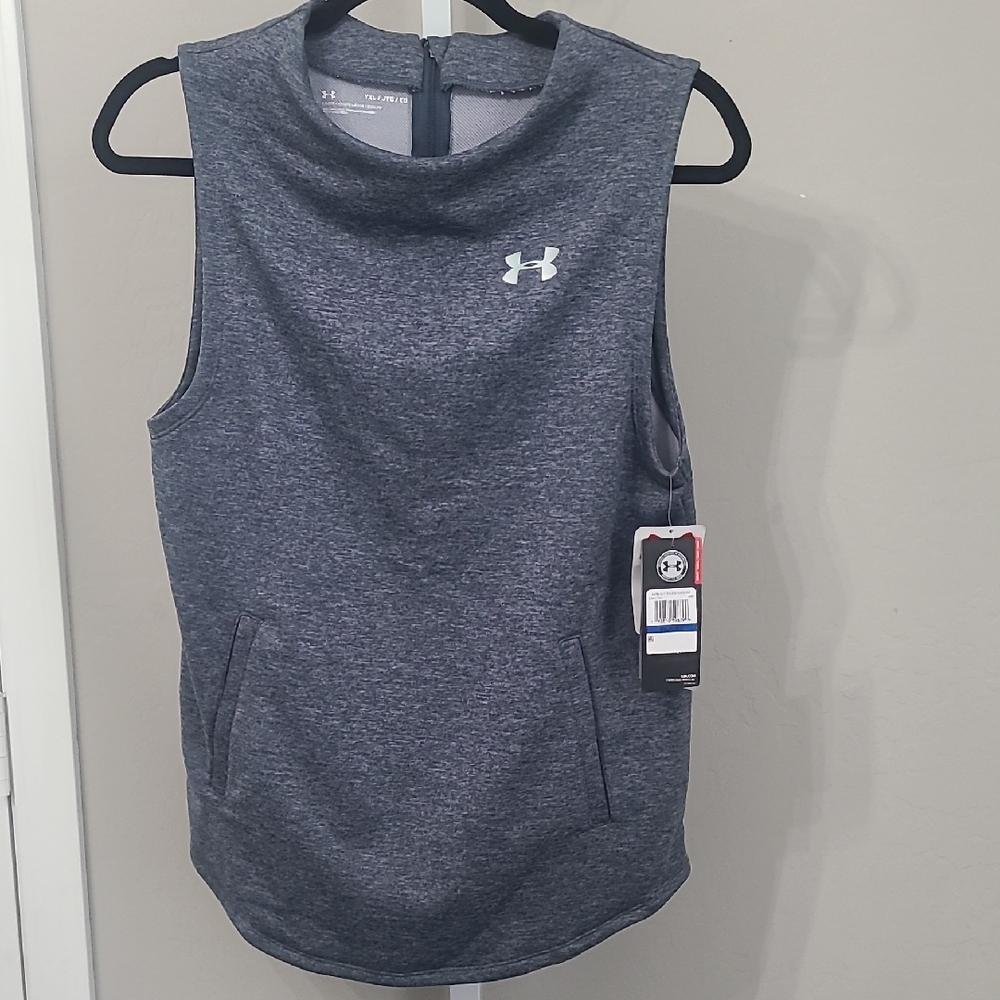 Under Armour Youth Shirt YXL Gray Muscle Tee Sleeveless‎ Performance Top Girls